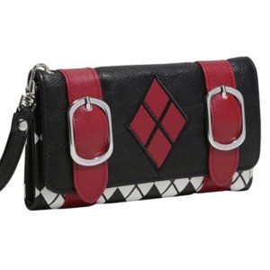 HARLEY QUINN DOUBLE BUCKLE FLAP WALLET - DC COMICS